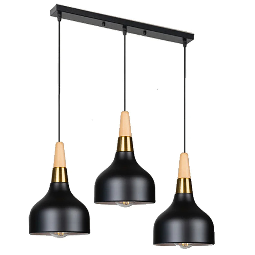 Wooden Dome Pendant Lights: Adjustable Hanging Lamp for Kitchen Dining Living Bedroom