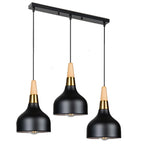 Wooden Dome Pendant Lights: Adjustable Hanging Lamp for Kitchen Dining Living Bedroom
