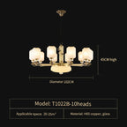 Copper Jade Chandelier: Elegant Wind Light for Living Room, Restaurant, or Tea Room
