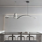 Minimalist LED Chandelier for Dining Room with Long Strip Design