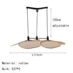 Petal Rattan Wicker Chandelier for Tea House Dining Room