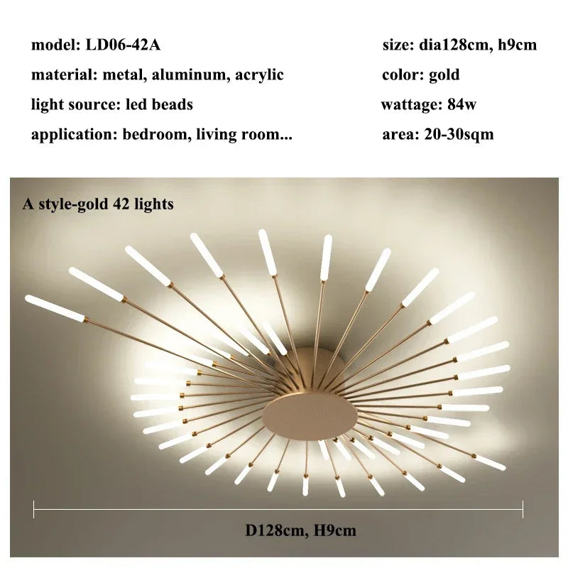 Modern LED Ceiling Chandelier for Home Lighting and Bedroom Luster