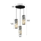 Mini Crystal Chandelier Black Chrome 3-Light for Dining Room Bedroom