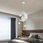 Moon Star Kids Bedroom LED Chandelier Pendant Light Fixture