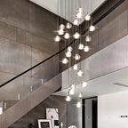 Crystal Ball Chandelier: Modern LED Stair Chandelier for Living Room, Kitchen, and Loft