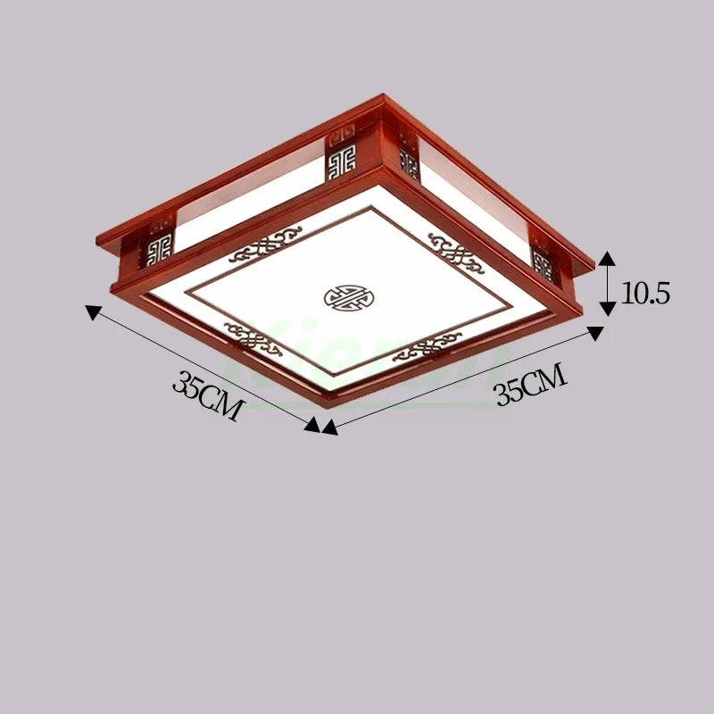 Solid Wood LED Ceiling Lamp, Nordic Modern Design, Hollow Carved, Living Room Bedroom Decor
