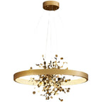 Modern Golden Ring LED Pendant Chandelier for Living Room and Bedroom