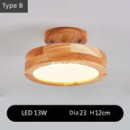 Round Wood LED Ceiling Lights for Modern Home Decor