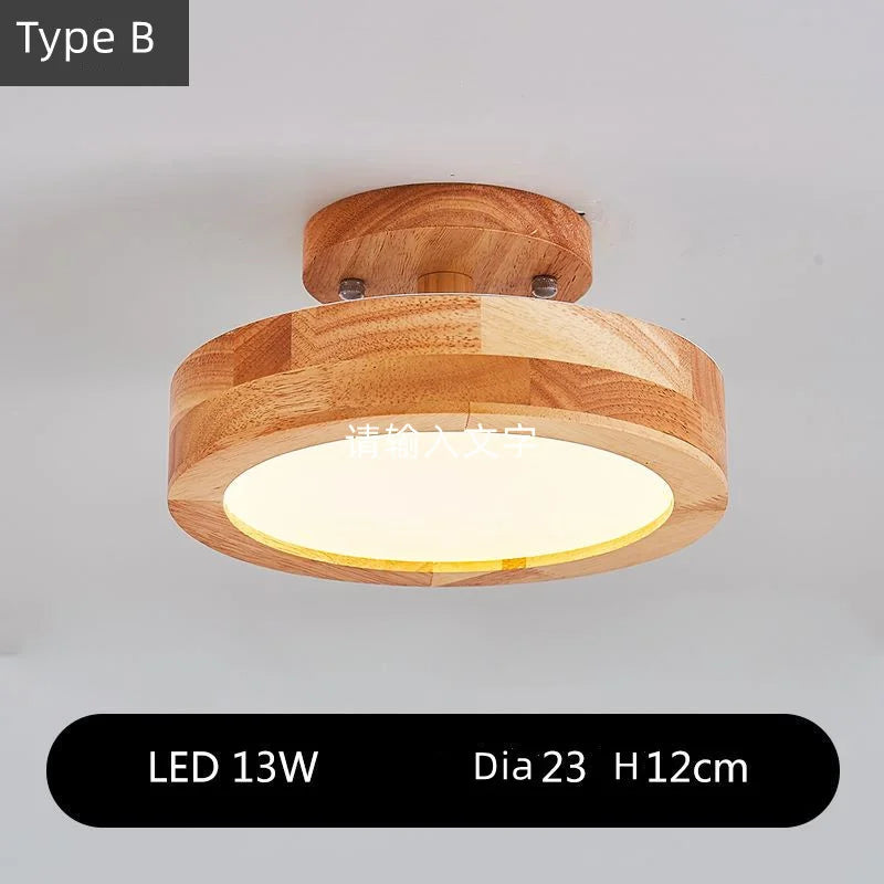 Round Wood LED Ceiling Lights for Modern Home Decor