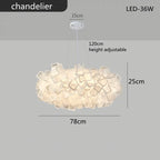LED Petal Ceiling Chandelier for Living Room, Dimmable Round Bedroom Lamp