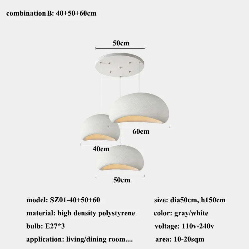 Wabi-sabi Pendant Light: Modern Living Room Bedroom Chandelier Hanging Lamp Fixtures