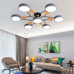 Nordic Wooden Chandelier LED Ceiling Light for Living Room, Bedroom, Kitchen, and Dining Room