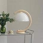 Bauhous Mushroom Table Lamp for Living Room Bedroom, E27 Glass Light Retro