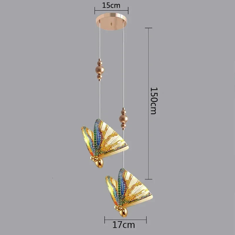 Luxury LED Butterfly Pendant Chandelier: Modern Nordic Hanging Lamp