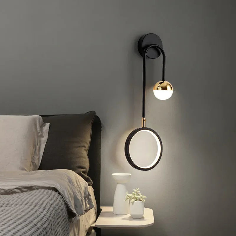 Modern Round Ball Led Wall Light for Headboards and Living Room