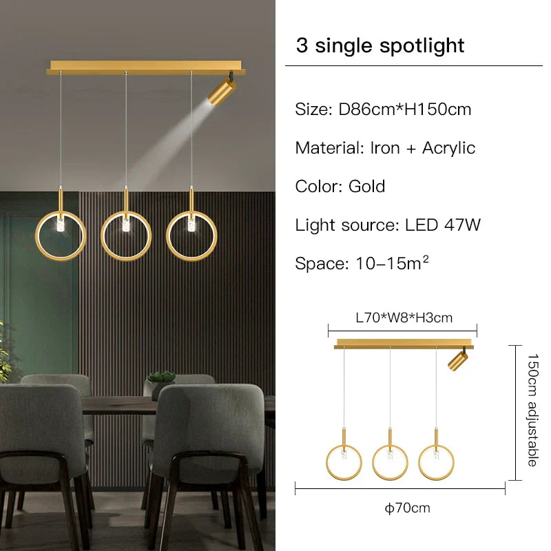 LED Dining Chandelier: Modern Pendant Light for Home Decor & Bar Counter