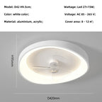 Nordic Style Bedroom LED Ceiling Fan Light White Modern Luminarias Pendant Fixtures