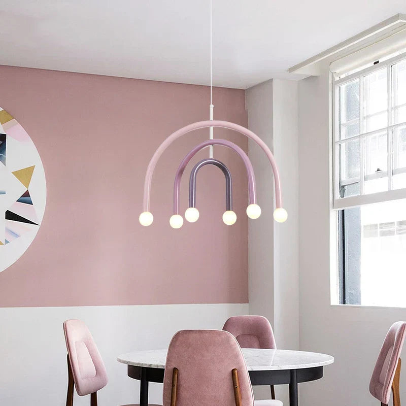 Colorful Metal Chandelier LED Pendant Lamp for Bedroom Parlor Dining Room