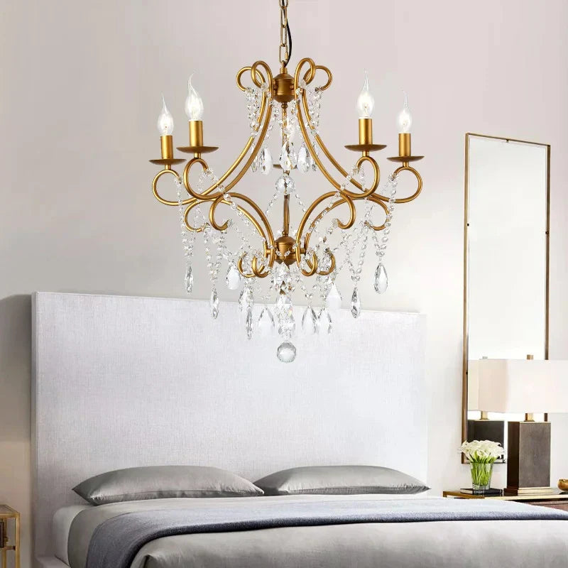 Iron Crystal Chandelier: Modern Luxury Industrial Style for Home Living/Dining Room