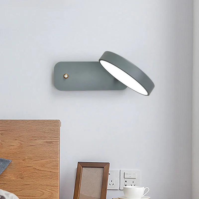 Rotatable Macaron Wall Sconce with Switch - Modern Nordic Design for Home Lighting