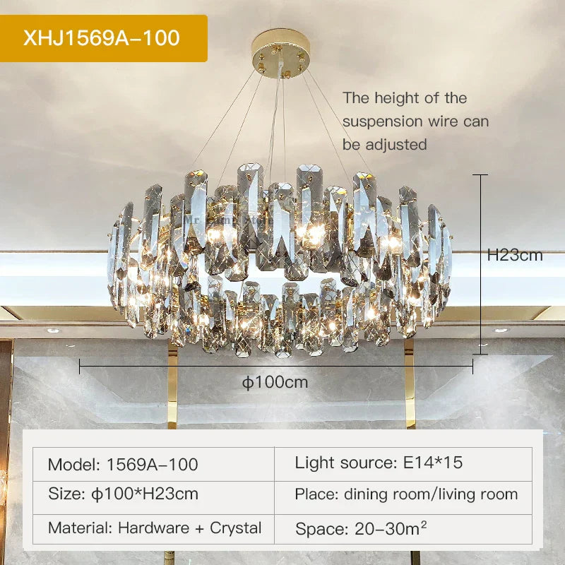 Crystal LED Chandelier for High-end Living Spaces