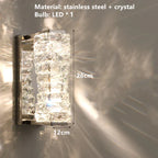 Contemporary Crystal Wall Sconce for Bedside, Bathroom, Corridor, Aisle, TV Background Lighting