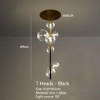 LED Bubble Chandelier Clear Glass Ball Pendant Lamp for Dining Room & Bar