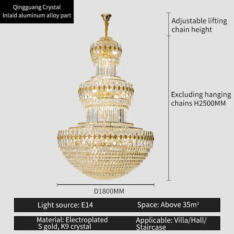 Crystal Chandelier: Elegant Lighting for Home, Villa, Hotel Lobby