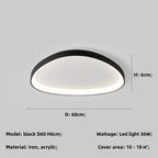 Nordic LED Ceiling Chandelier, Dimmable Black Stone Design for Living Room and Bedroom