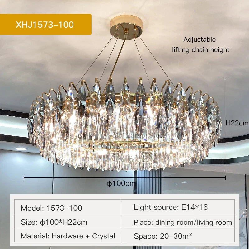 Crystal Atmosphere Chandelier: Modern Luxury for Living Room, Dining Room, Bedroom