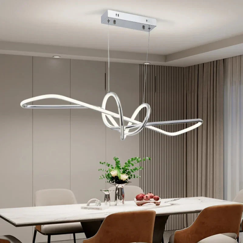 Gold LED Chandeliers: Modern Kitchen & Restaurant Lighting Fixtures