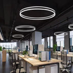 Modern Black Ring LED Chandelier for Home Decor Lighting