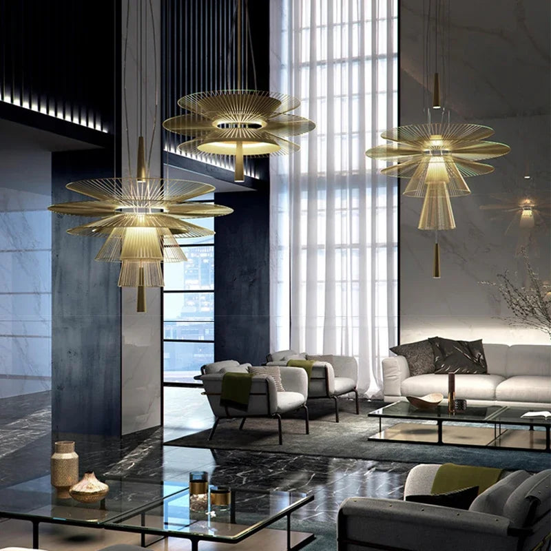 Metal Cord Pendant Chandelier for Loft Luxury Home Decor Lighting