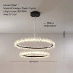 Crystal Pendant Chandelier: Designer LED Lighting for Living Room, Dining Room, Bedroom
