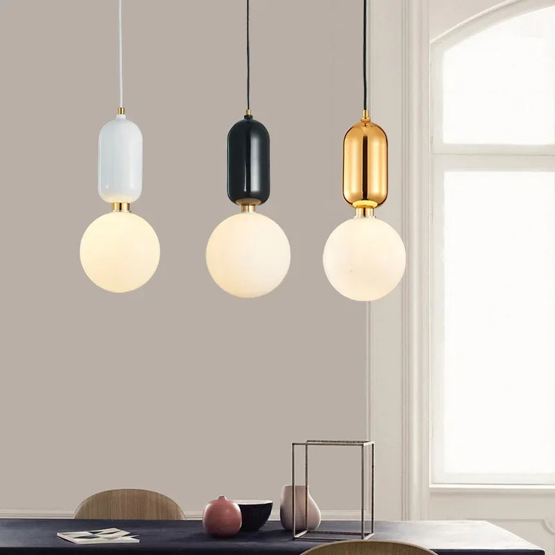 Minimalist Glass Pendant Chandelier for Dining and Bedroom Lighting