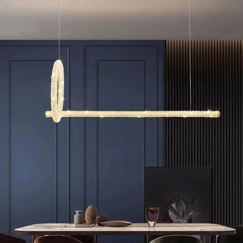 Crystals Pendant Lights: Modern Dimmable Chandelier for Luxury Living Room, Dining, Bedroom