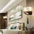 Elegant Fabric Wall Lamp for Living Room Bedroom, Modern LED Lighting Fixtures