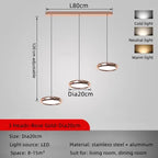 Circular Dining Pendant Chandelier LED Light for Kitchen, Living Room & Bedroom