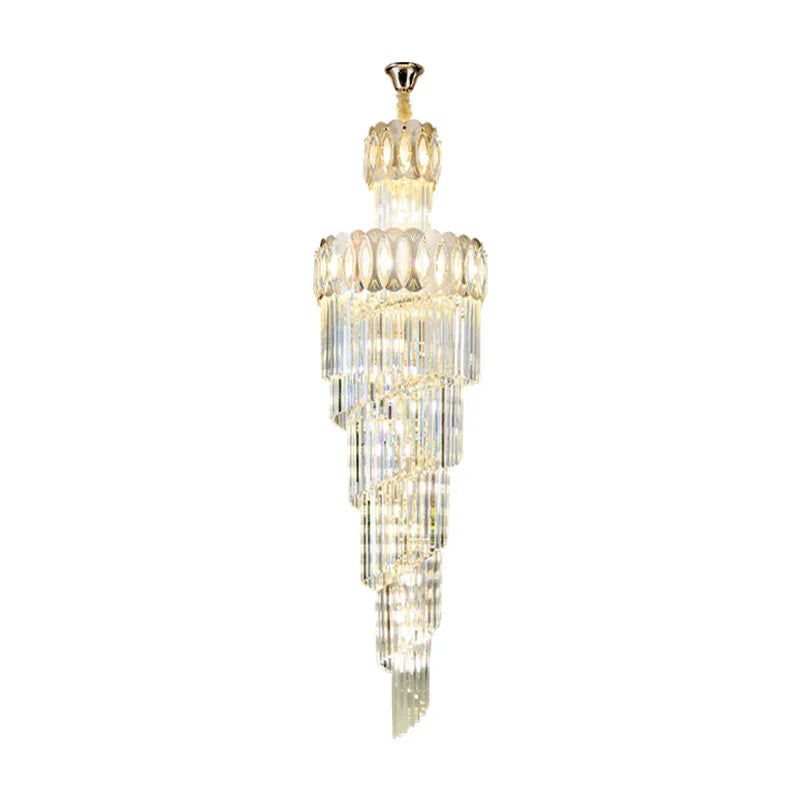 Villa Stair Chandelier: Luxury Post-modern Pendant Light for Hotel Lobby