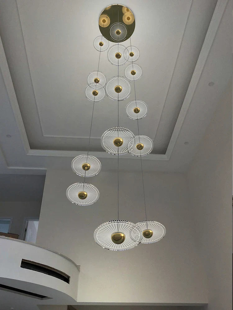 LED Chandelier for Revolving Staircase | Loft Villa Ceiling Hanging Lamp