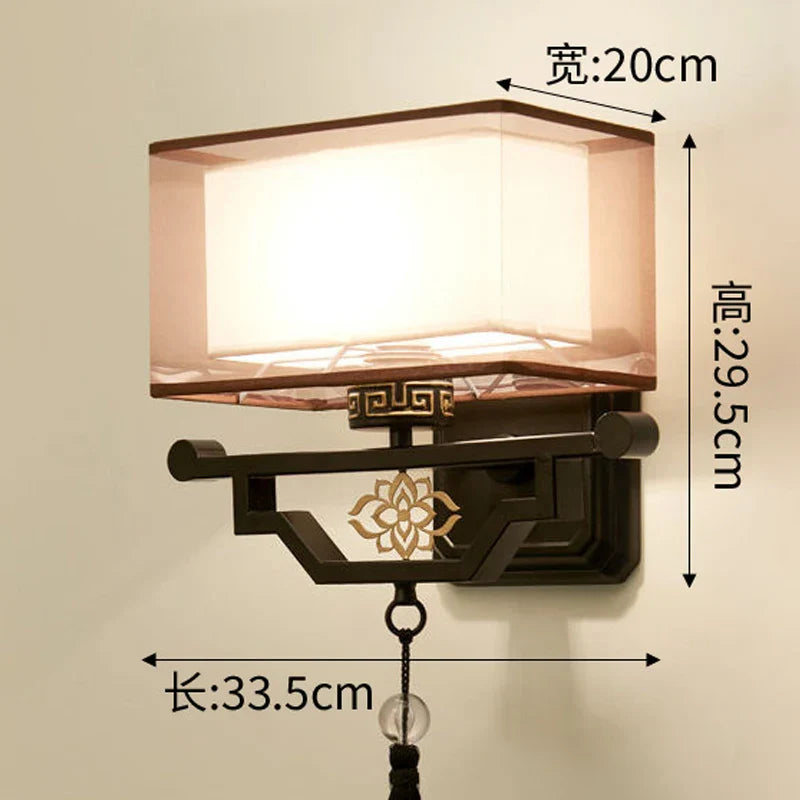 Elegant Fabric Wall Lamp for Living Room Bedroom, Modern LED Lighting Fixtures