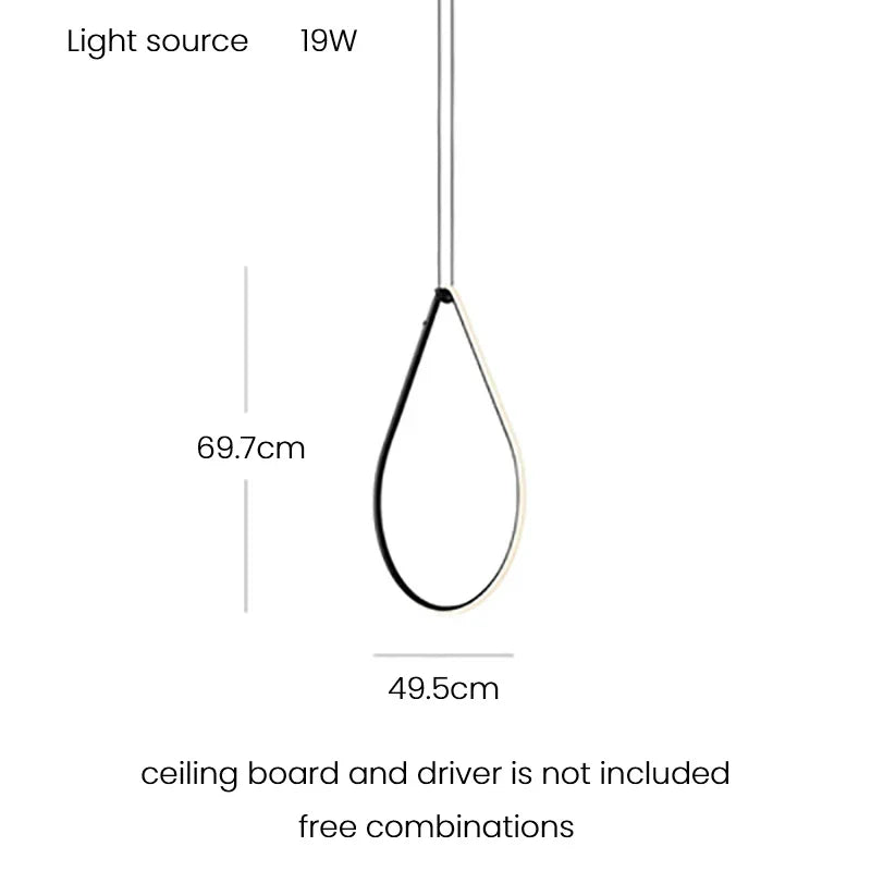 Minimalistic Pendant Light - Designer Ring Lamp for Office, Living Room, Bedroom