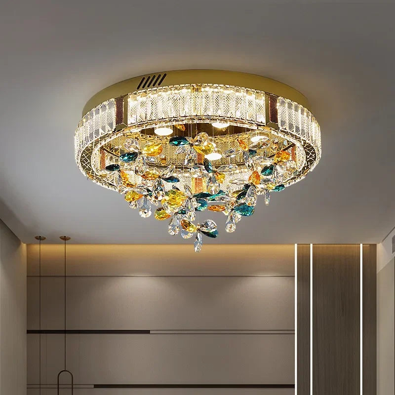Crystal Flower LED Ceiling Light - Modern Home Decor.