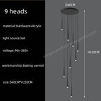 Modern LED Staircase Pendant Chandelier for Living Room Lighting