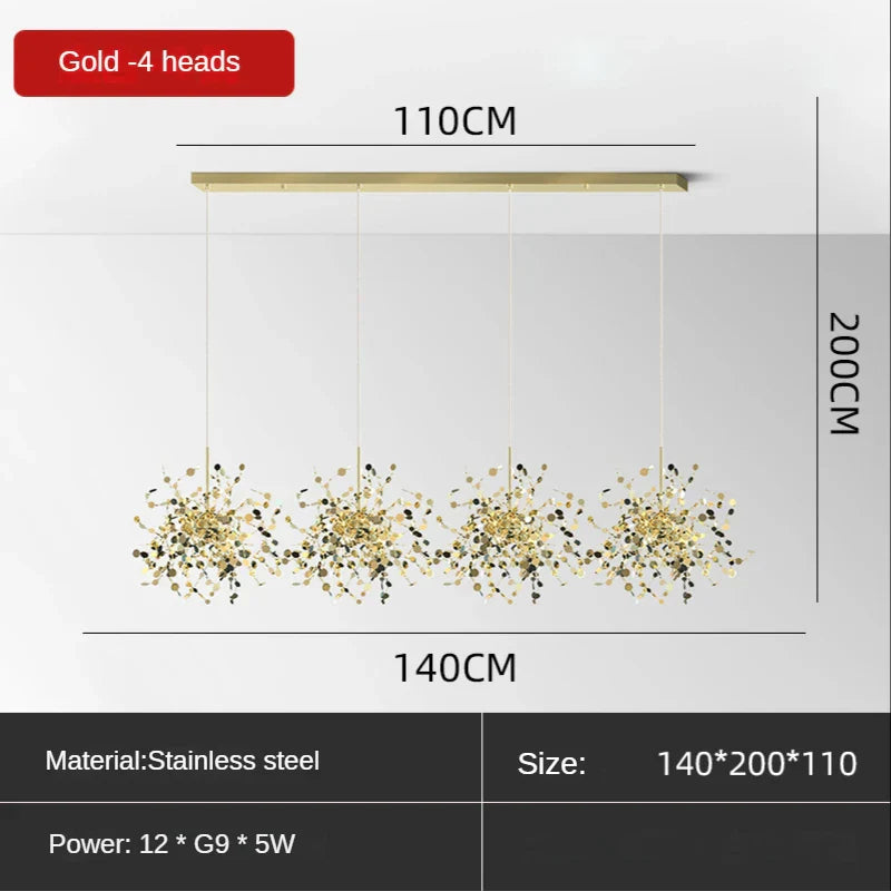 Leaf Sequin Ceiling Chandelier for Modern Living Room, Restaurant, Bar, and Shop Window