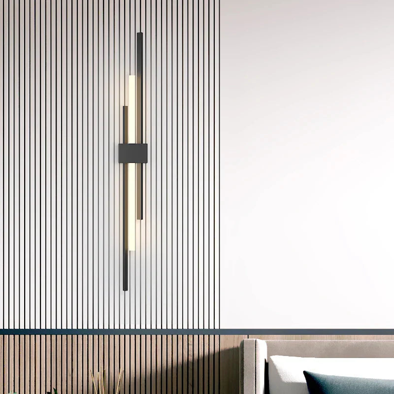 LED Grille Living Room Sofa TV Wall Lamp Strip, Minimalist Modern Bedroom Bedside Lighting