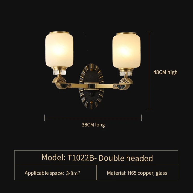 Copper Jade Chandelier: Elegant Wind Light for Living Room, Restaurant, or Tea Room