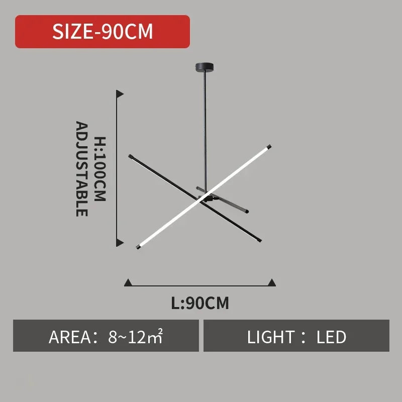 Modern Nordic Iron LED Chandelier for Living Room Bedroom - Minimalist Indoor Pendant Lighting