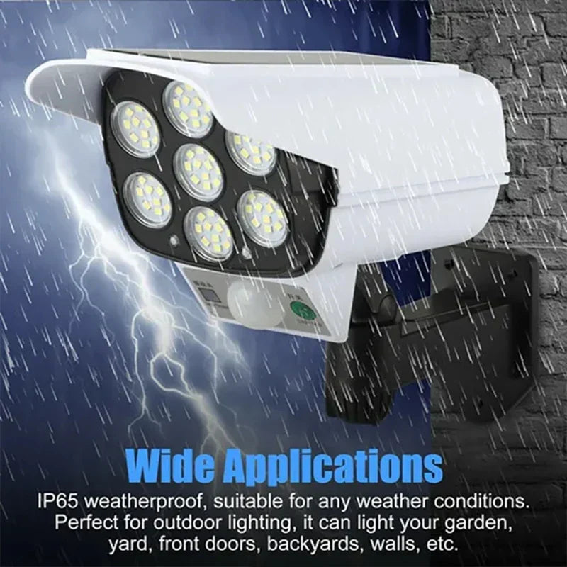 Solar Security Camera Light 3 Mode Outdoor Motion Sensor LED Flood IP65
