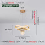 Modern Art Three-Head Chandelier for Dining Room and Bedroom